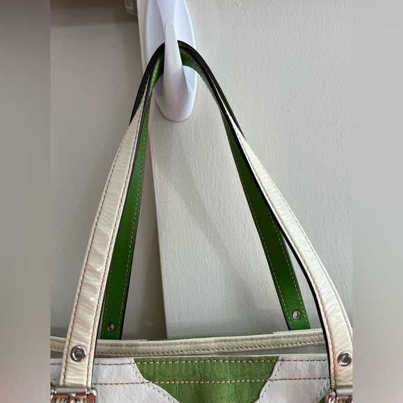 Good condition Coach green zebra print tote - Picture 7 of 12